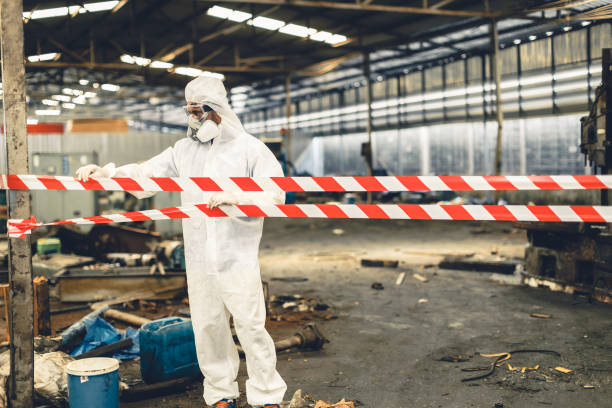 Professional Biohazard Cleanup technician working in King, WI